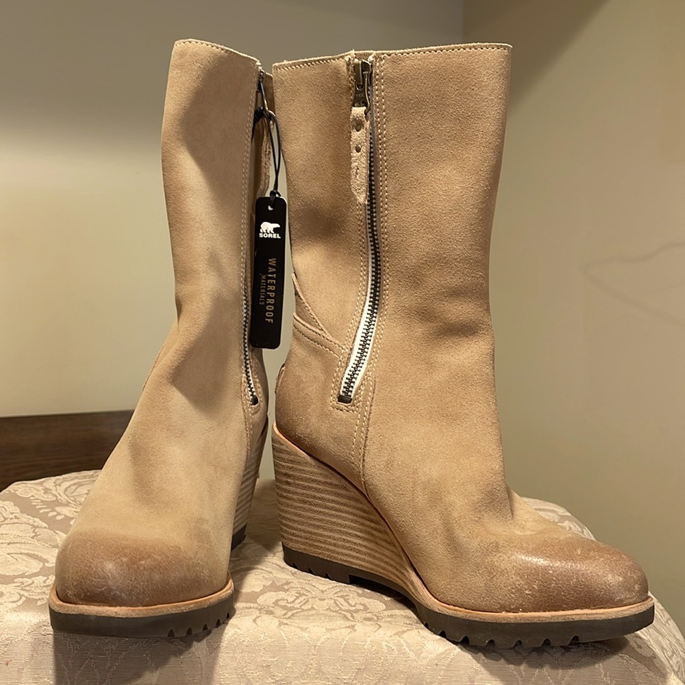 Sorel Tan Wedge Boots